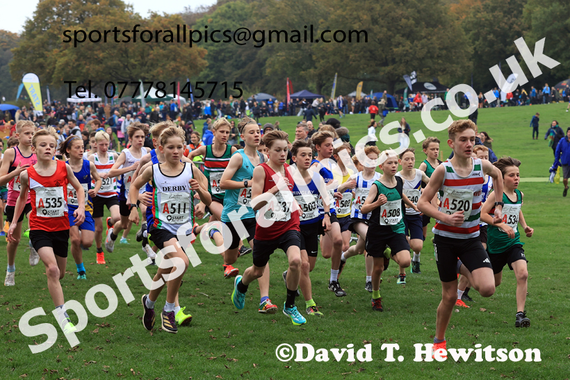 Boys Under-13s relay, 2025 Northern Cross Country Relays, Graves Park, Sheffield. Photo: David T. Hewitson/Sports for All Pics